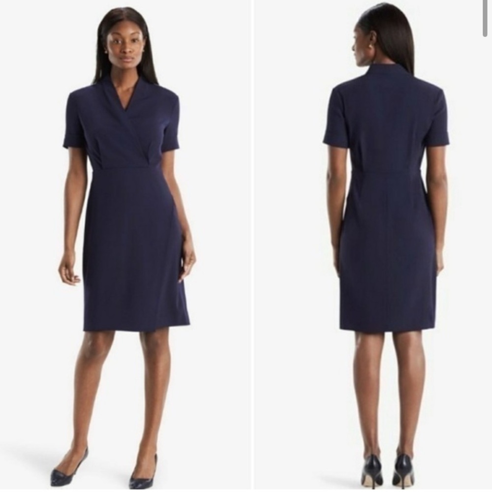 MM LAFLEUR Tory Dress Crepe Navy Size 6